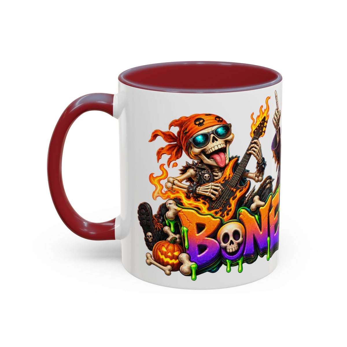Bone to Be Wild Skeleton Crew Halloween White Mug