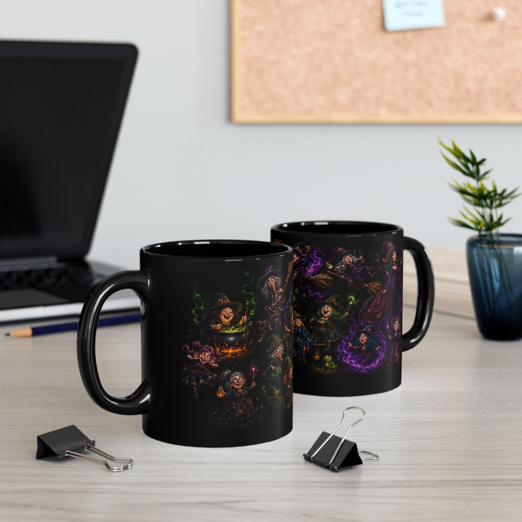 Funny Witches' Night Black Mug — Enchanted  Halloween Wraparound (11oz/15oz)