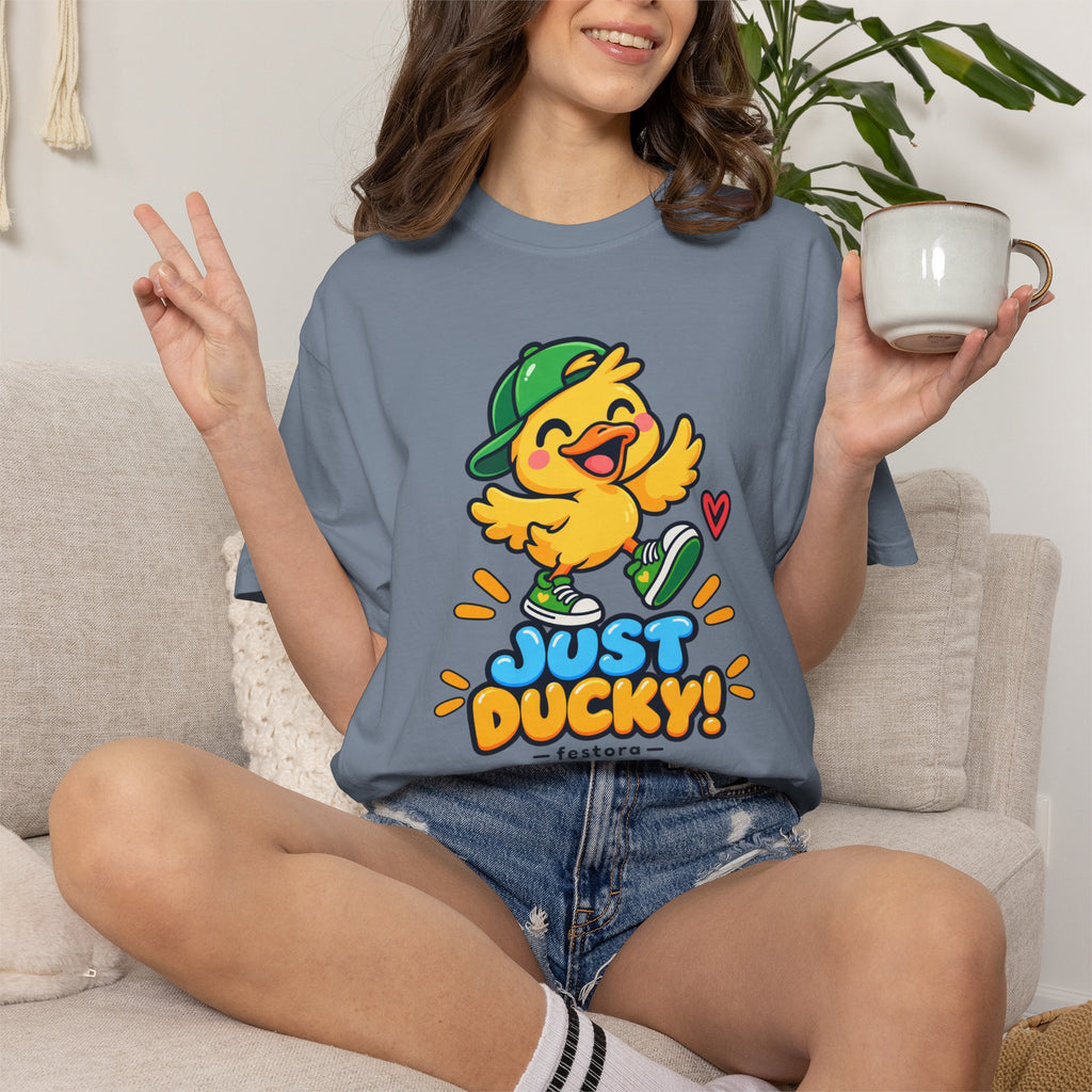 Just Ducky! – Cute Happy Duck Graphic T-Shirt