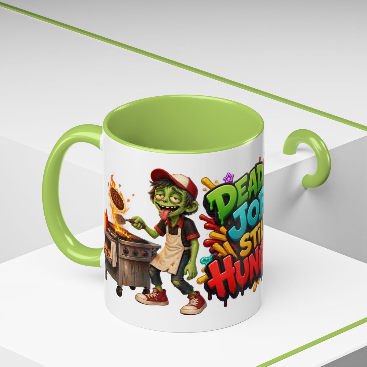 Dead End Job Still Hungry Funny Zombie Halloween White Mug
