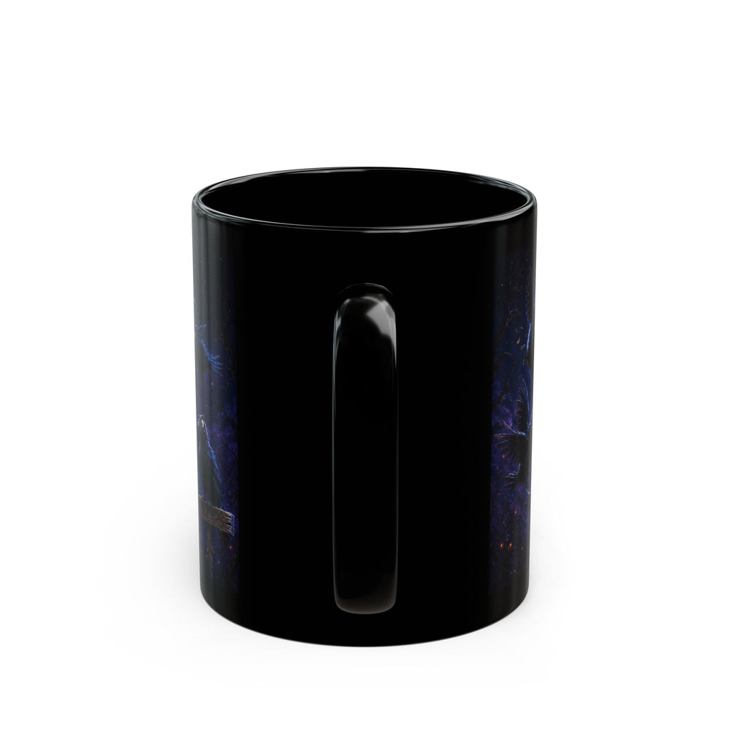 Ravens at Midnight Black Mug — Funny Moonlit Gothic Wraparound (11oz/15oz)