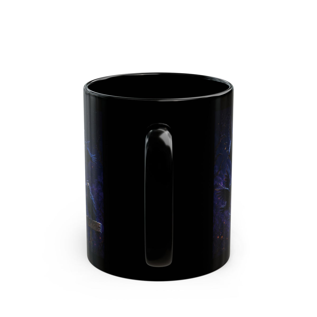 Ravens at Midnight Black Mug — Funny Moonlit Gothic Wraparound (11oz/15oz)