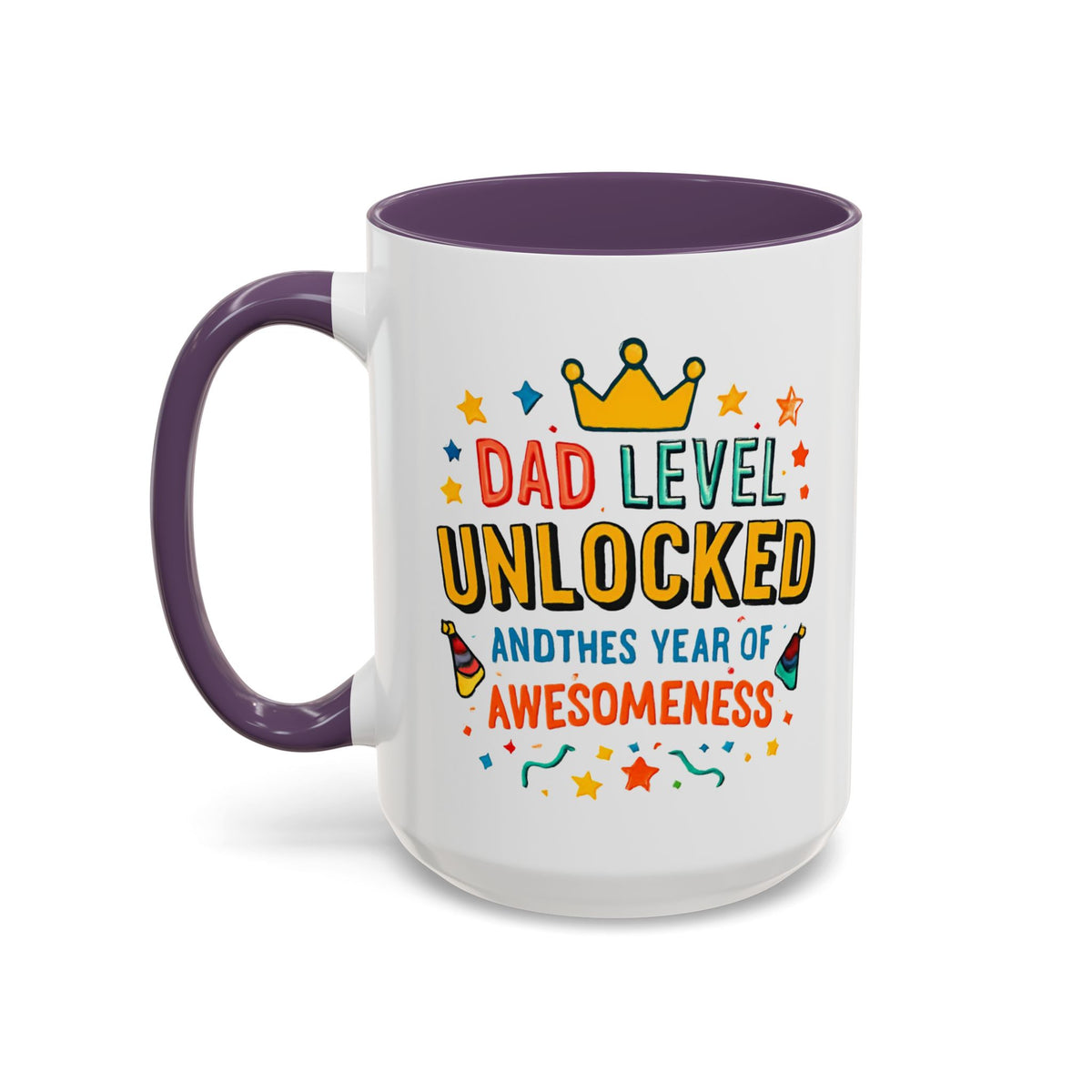 Dad Level Unlocked Coffee Mug – Funny Father’s Day 11/15oz Accent Mug