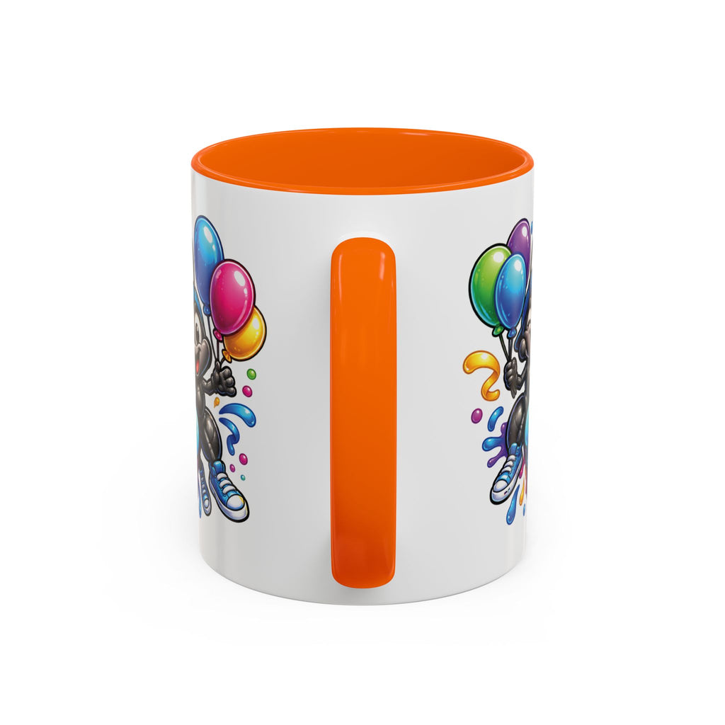 Happy Birthday Cartoon Mug – Graffiti Ants, Birthday Cake, Balloons & Confetti Coffee Cup