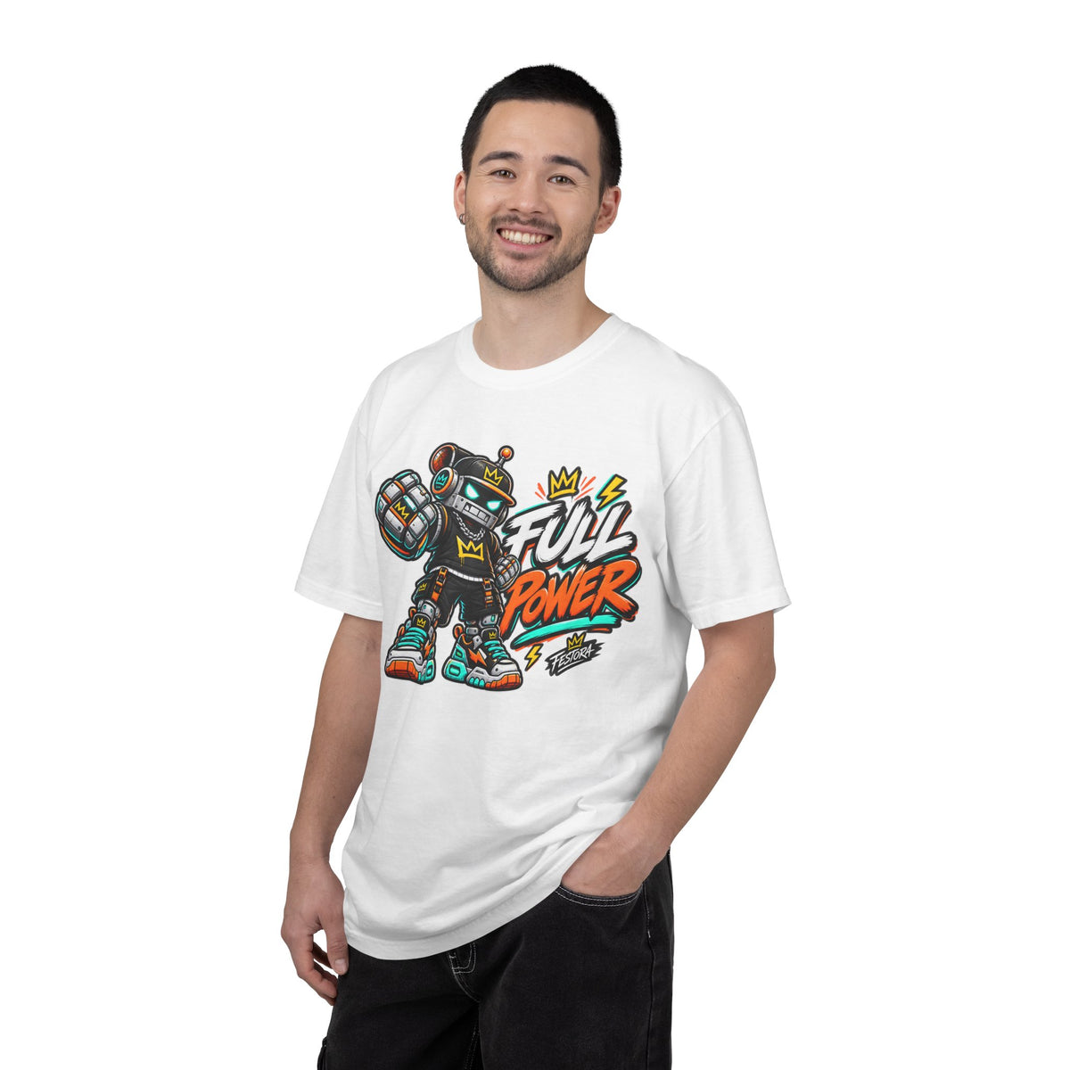 Full Power Robot Graphic T-Shirt — Retro Streetwear Tee