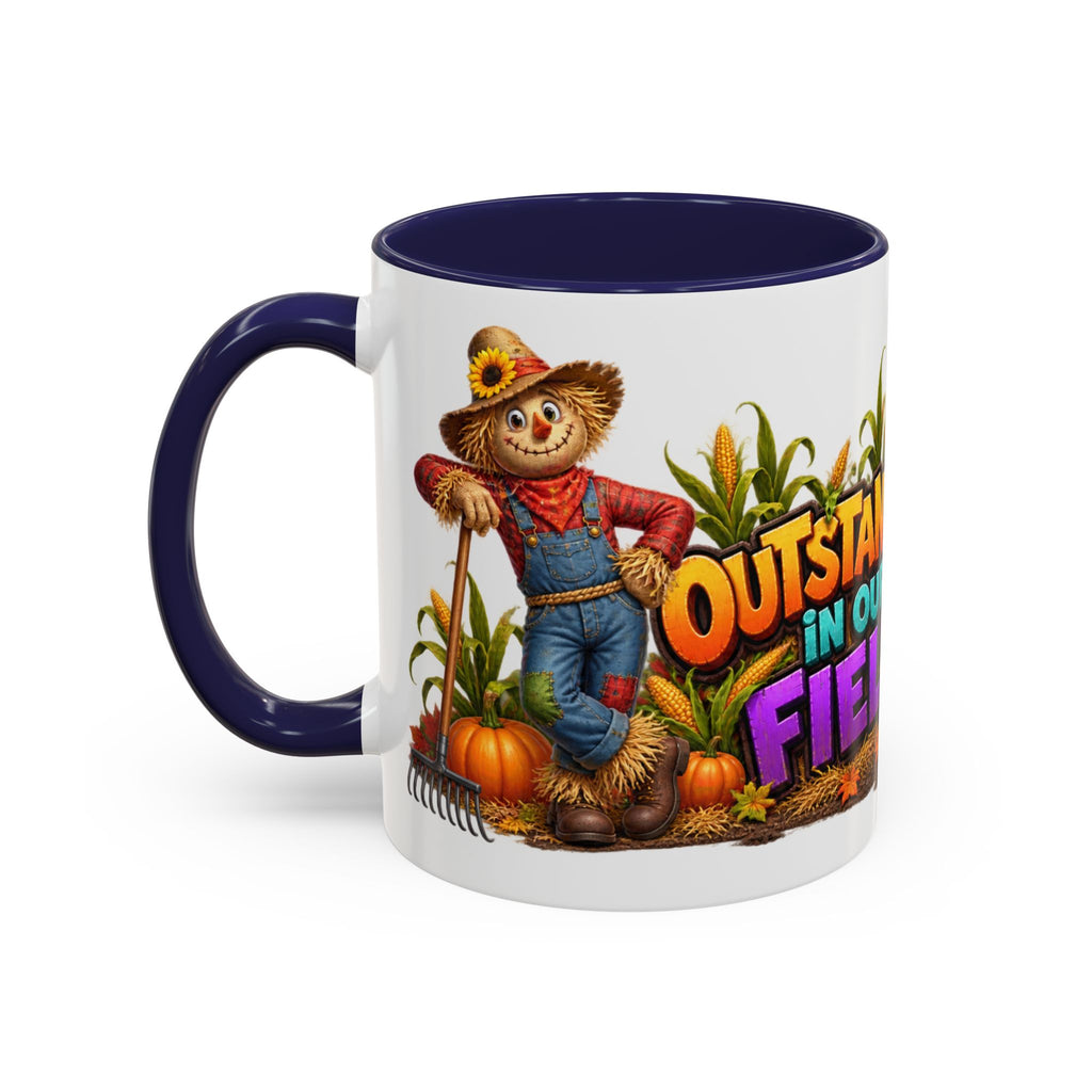 Outstanding in Our Field Funny Scarecrow Halloween White Mug