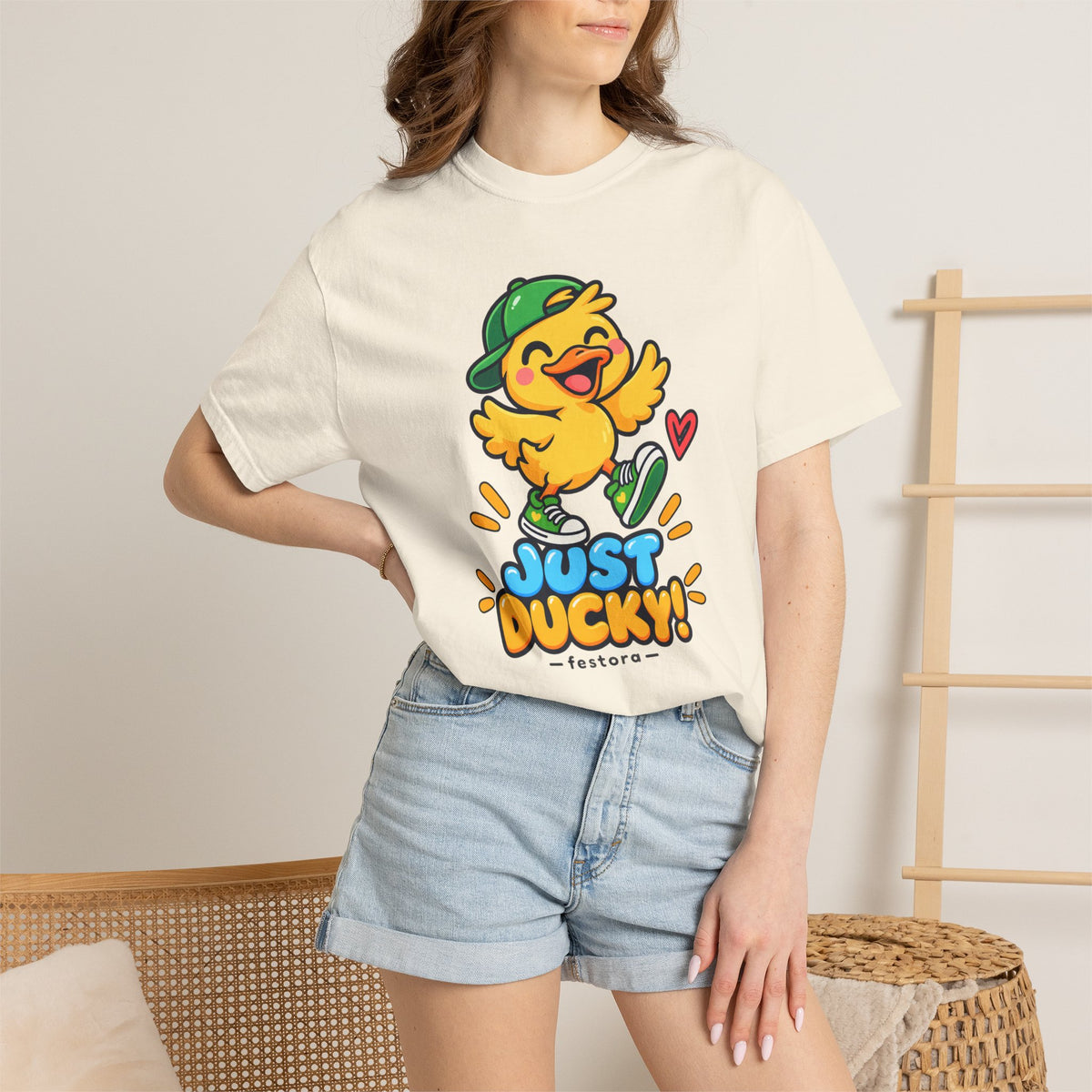 Just Ducky! – Cute Happy Duck Graphic T-Shirt