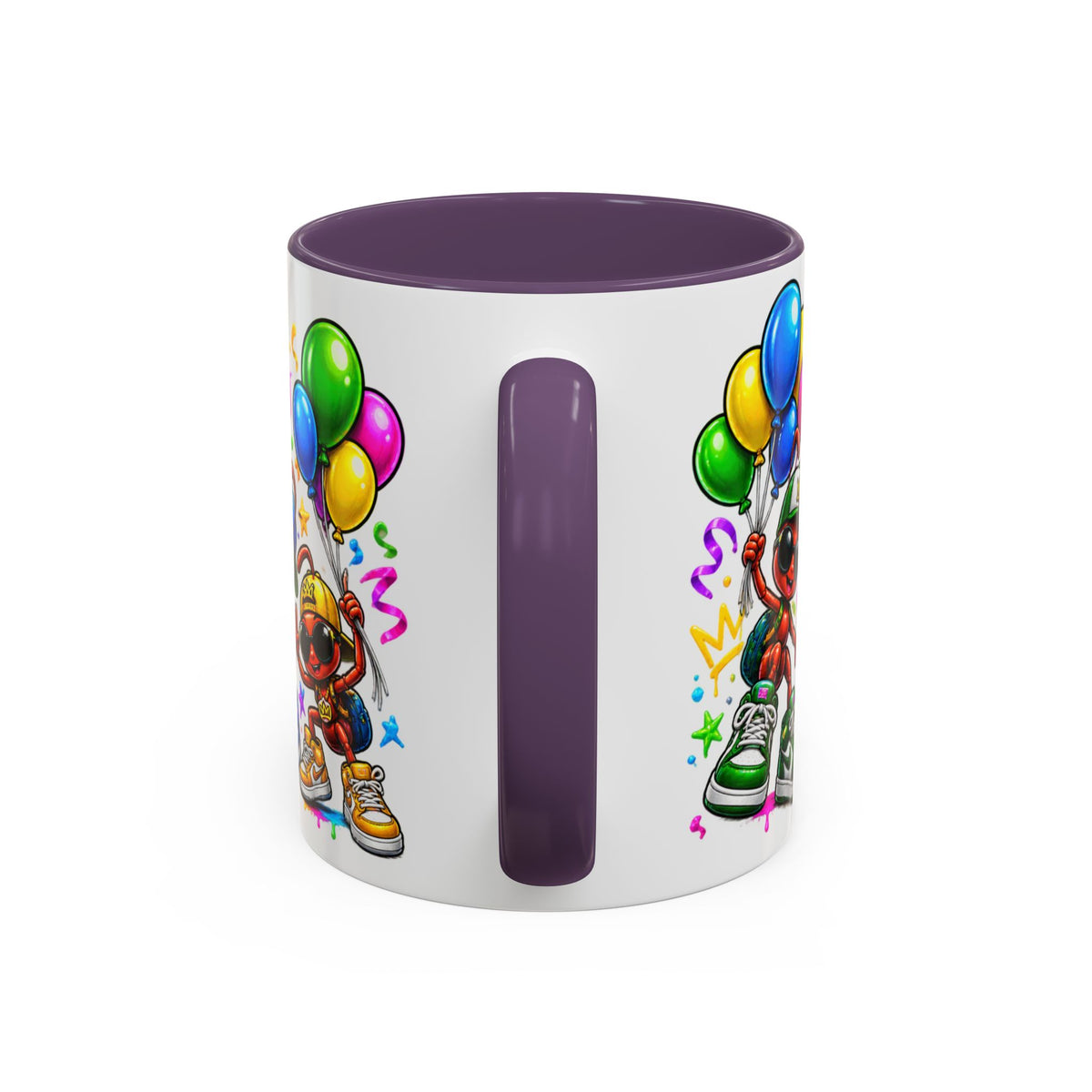 Happy Birthday Accent Coffee Mug - Colorful Graffiti Party Design (11 oz)