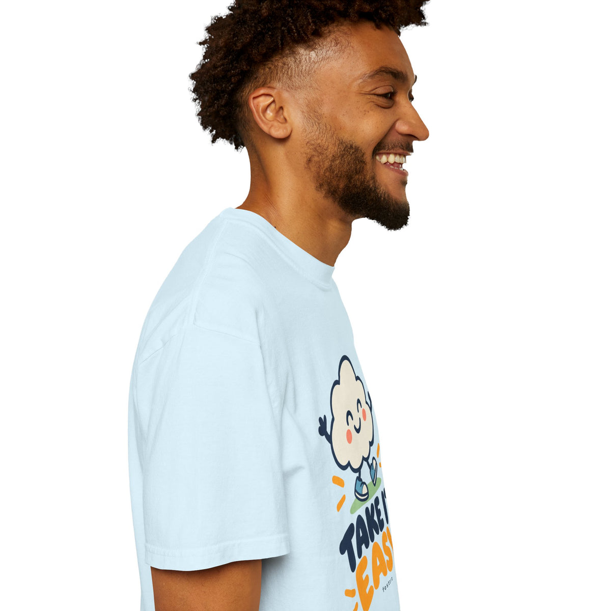 Take It Easy – Happy Cloud Graphic T-Shirt | Festora Everyday