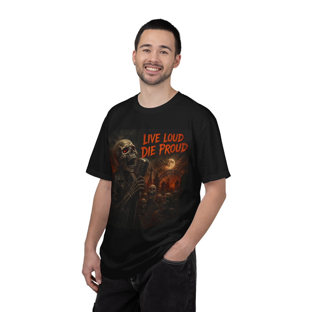 Live Loud Die Proud Skull Band T-Shirt