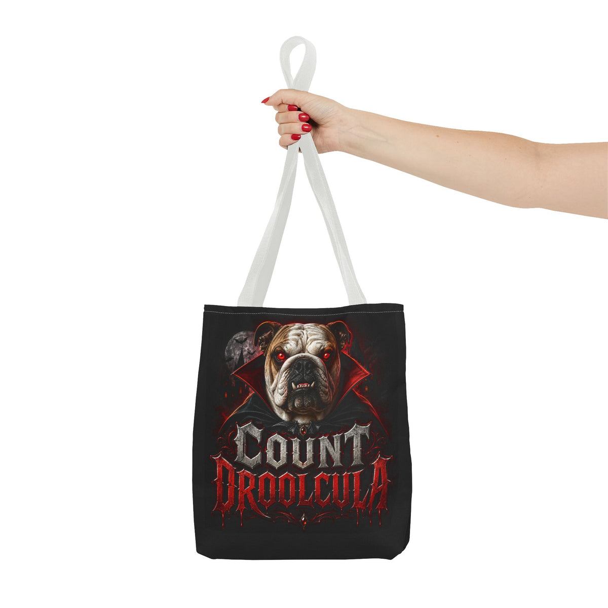 Count Droolcula Tote Bag — Halloween Bulldog Vampire Tote