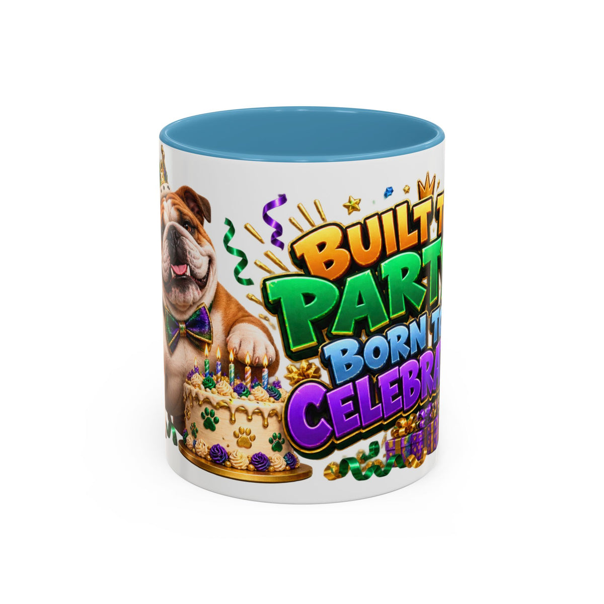 Built to Party English Bulldog Birthday White Mug