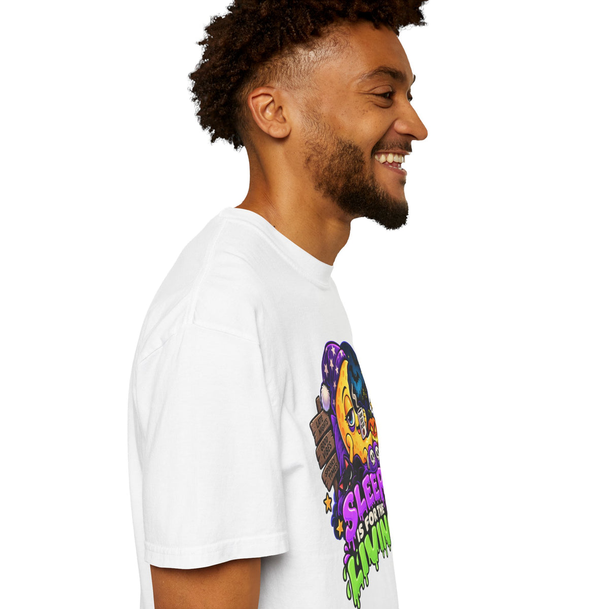 Sleep Is for the Living – Funny Halloween Moon T-Shirt