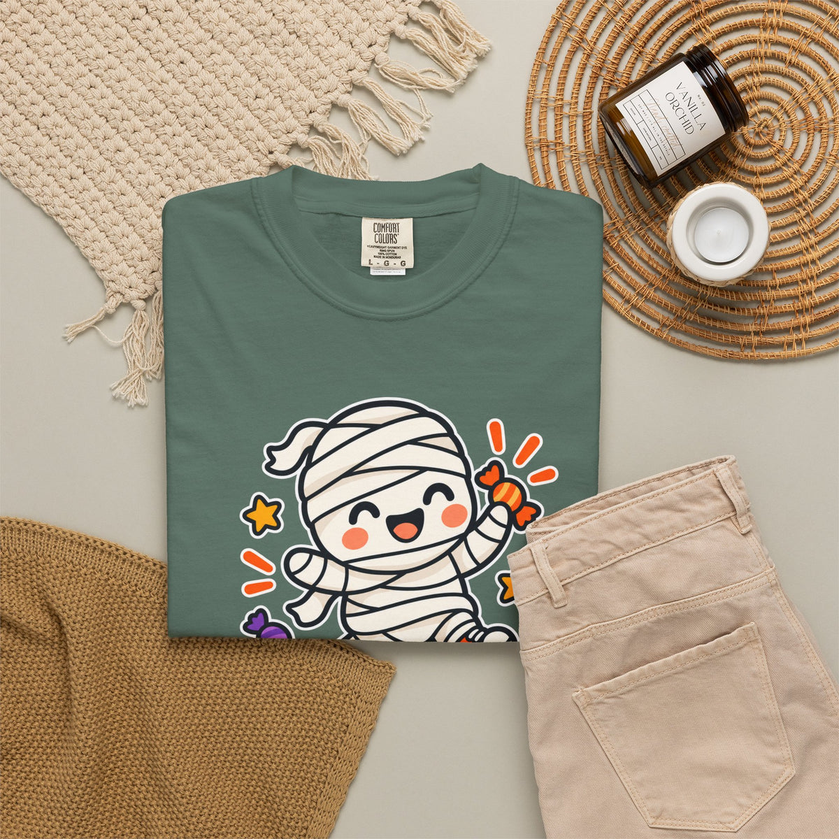 Wrapped but Sweet Halloween T-Shirt | Cute Mummy Graphic Tee