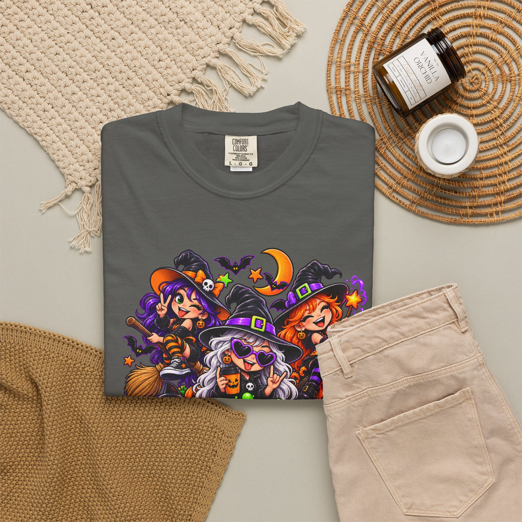 Witchy & Wild – Halloween Witch Crew Graphic T-Shirt