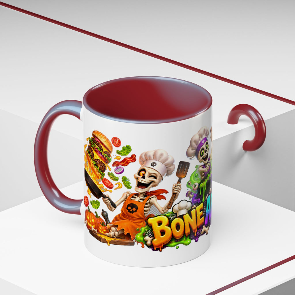 Bone Appetit Skeleton Chefs Halloween White Mug
