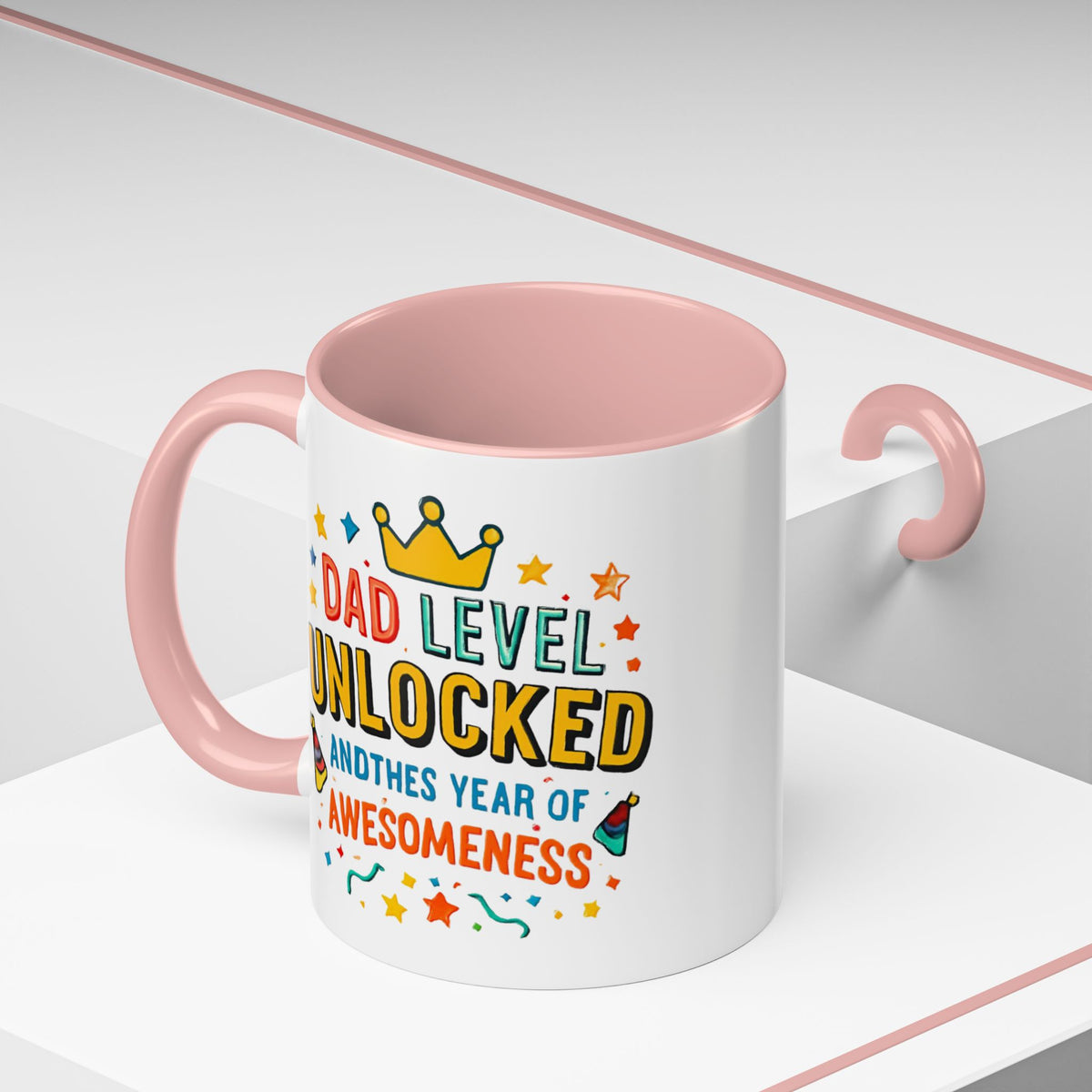 Dad Level Unlocked Coffee Mug – Funny Father’s Day 11/15oz Accent Mug