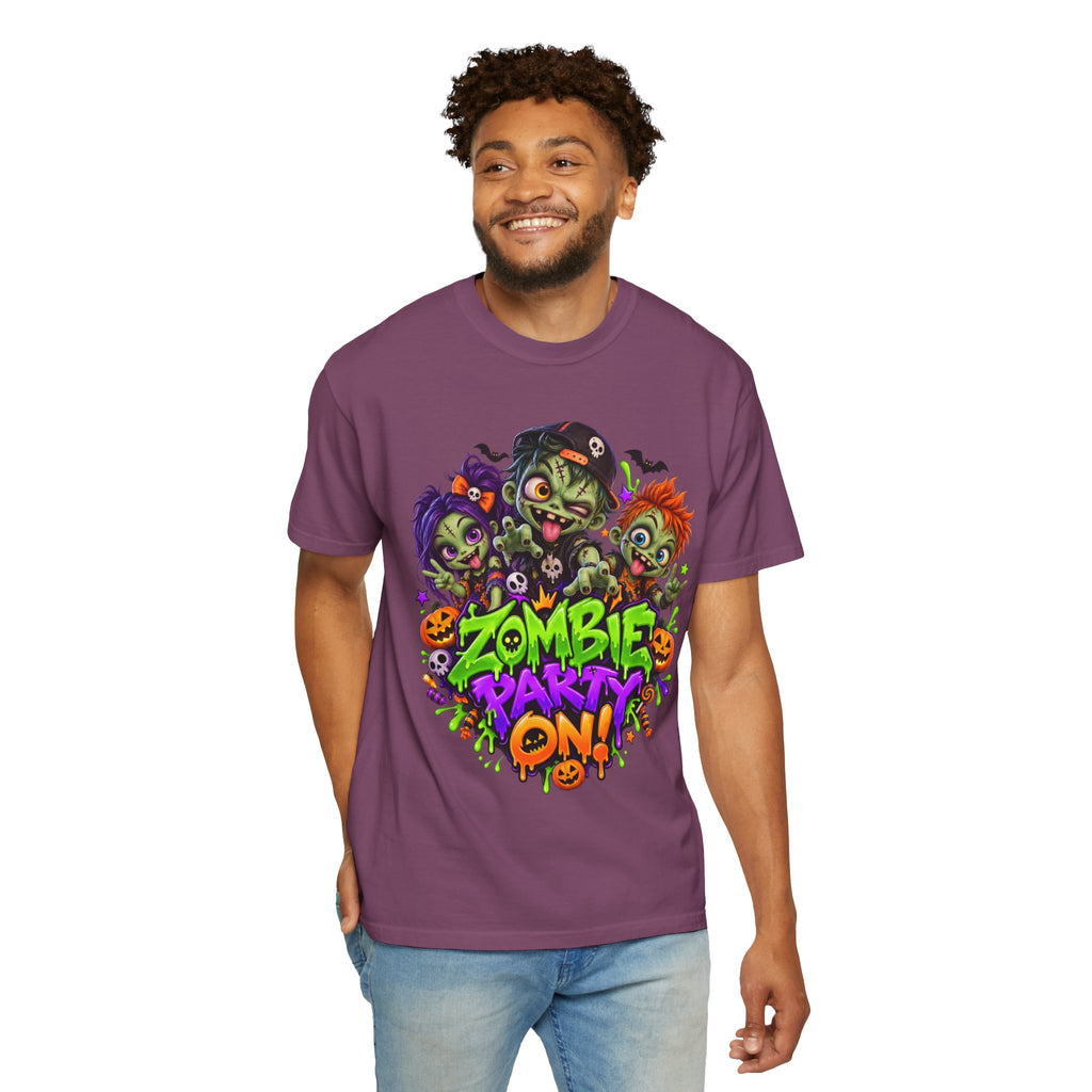 Zombie Party On! – Halloween Zombie Crew Graphic T-Shirt