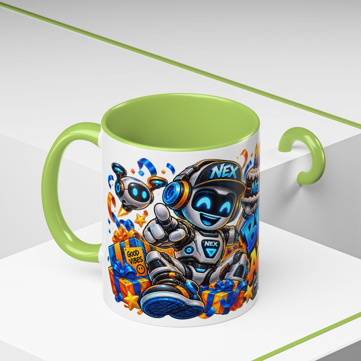 Festora Robot Birthday Mug – Birthday Mode Activated Coffee Cup