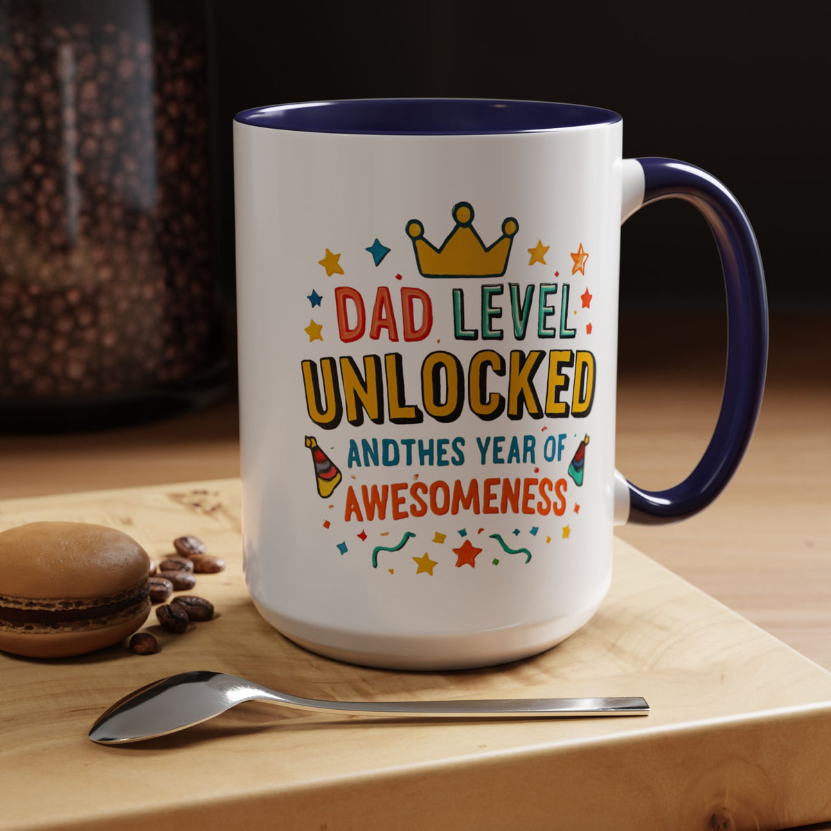 Dad Level Unlocked Coffee Mug – Funny Father’s Day 11/15oz Accent Mug