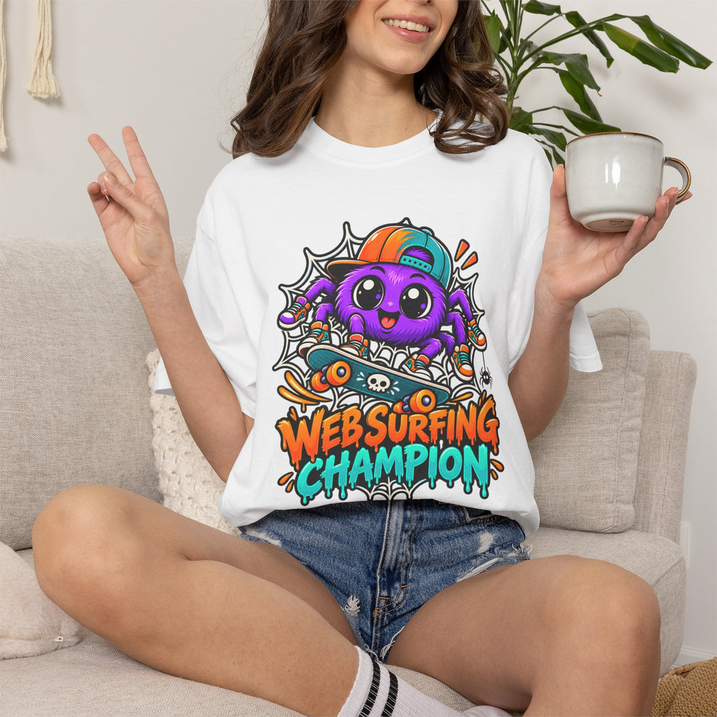 Web Surfing Champion – Cute Halloween Spider T-Shirt
