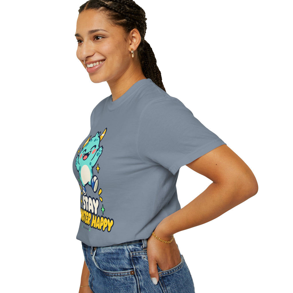 Stay Monster Happy – Cute Monster Graphic T-Shirt