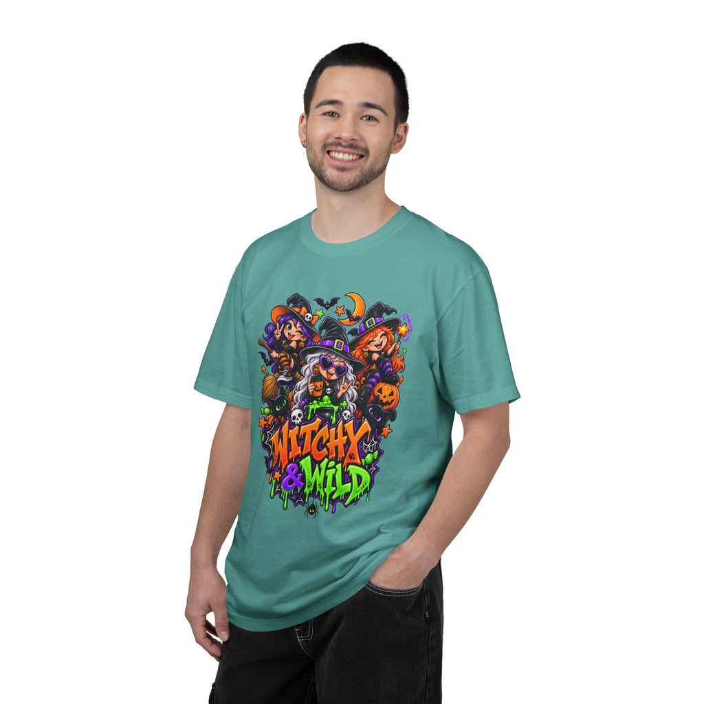 Witchy & Wild – Halloween Witch Crew Graphic T-Shirt
