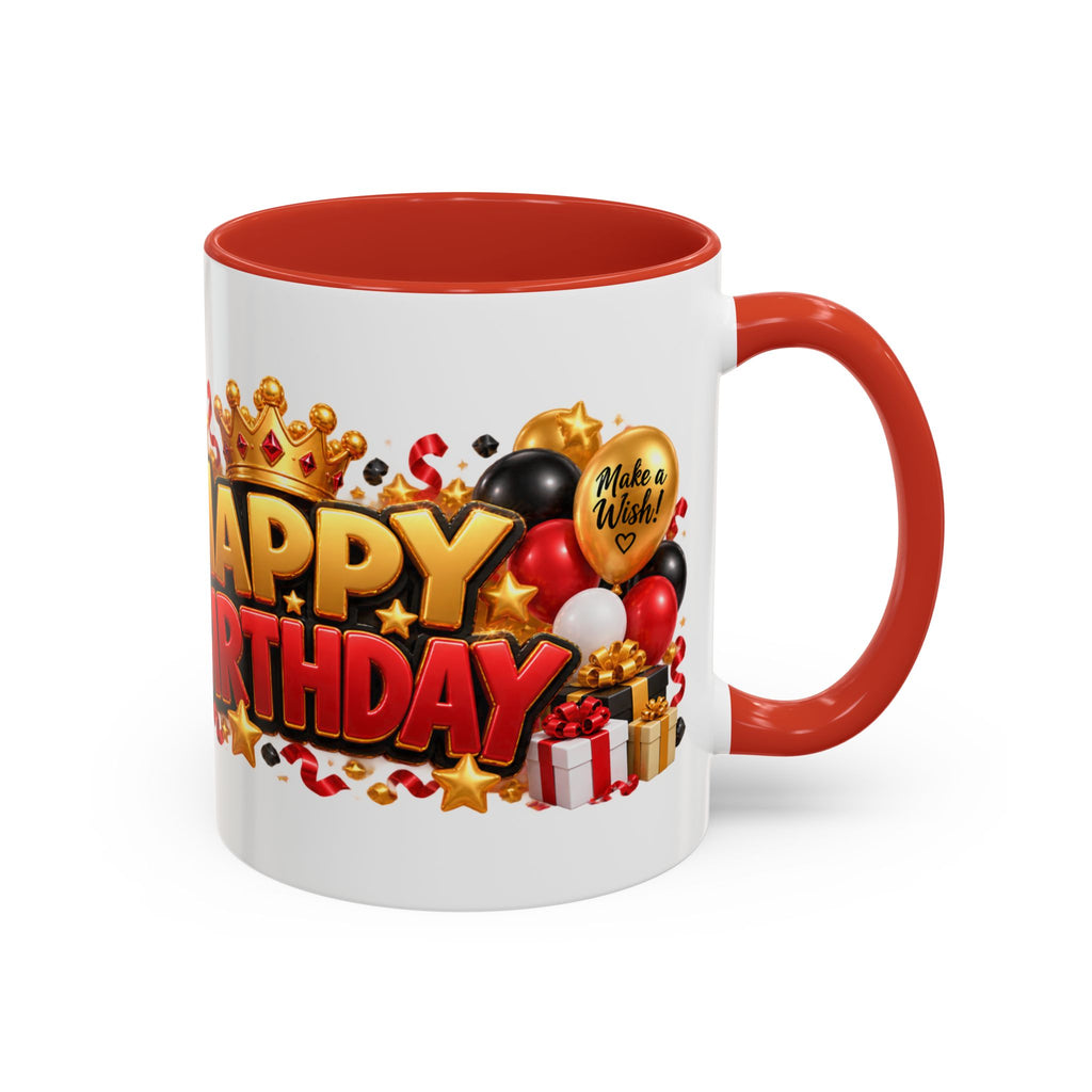 Happy Birthday Rhino Mug – Colorful 3D Birthday Gift – White Coffee Mug