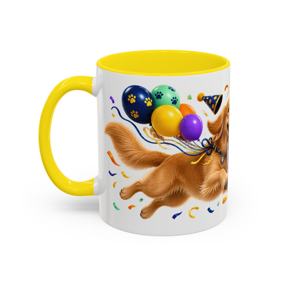 Fetch the Cake Golden Retriever Birthday White Mug
