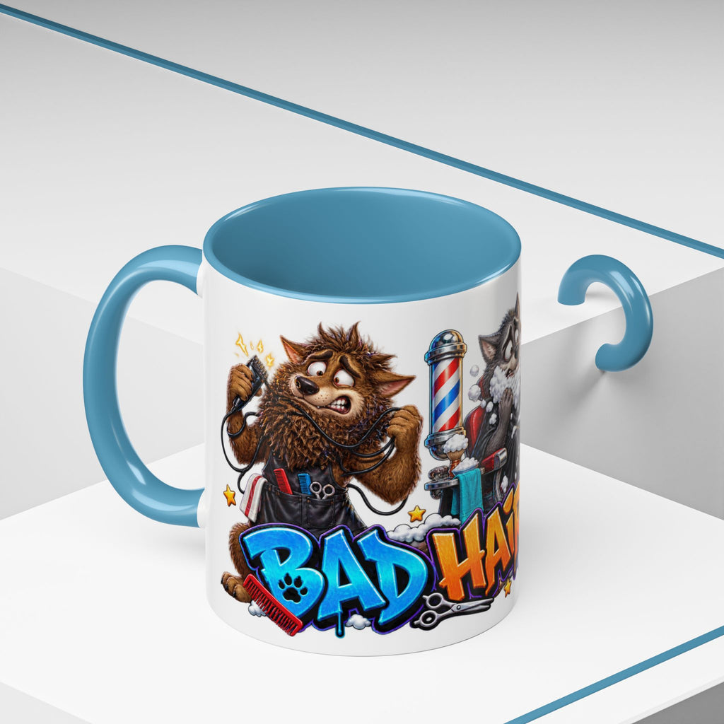 Bad Hair Night Funny Werewolf Barber Halloween White Mug