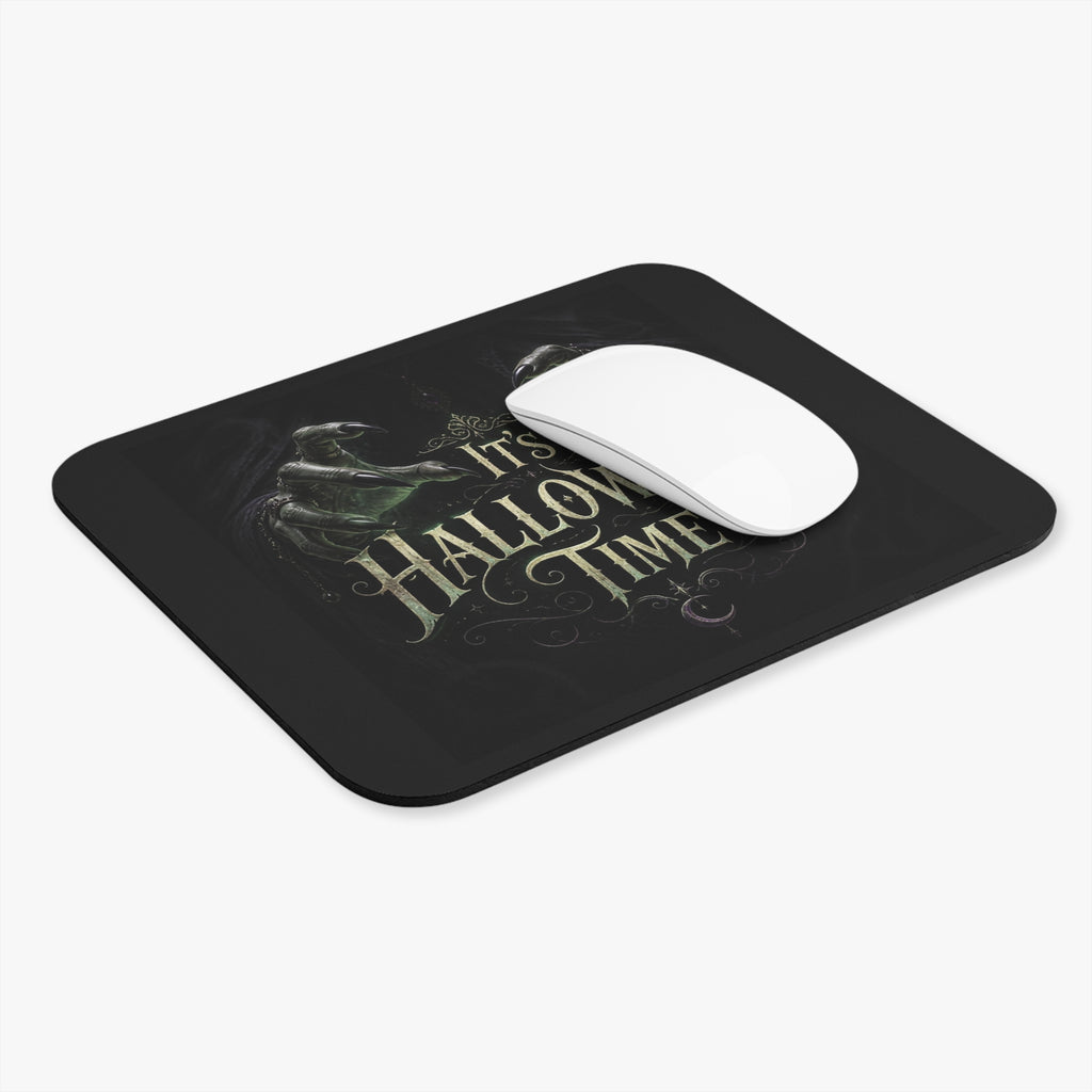 Halloween Mouse Pad — 'It's Halloween Time' Raven Gothic Desk Mat