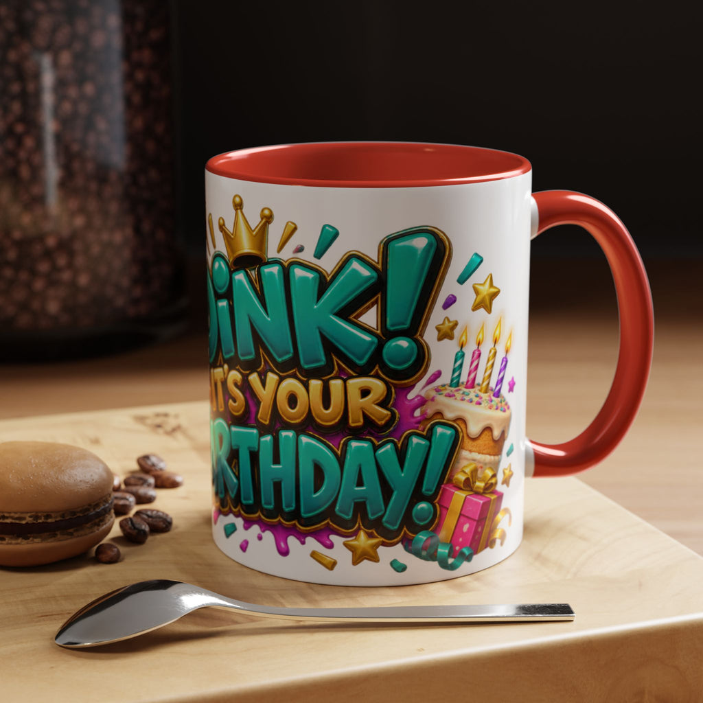 Oink! It’s Your Birthday White Mug – Cute Pig Birthday Cup, Colorful Funny Party Gift