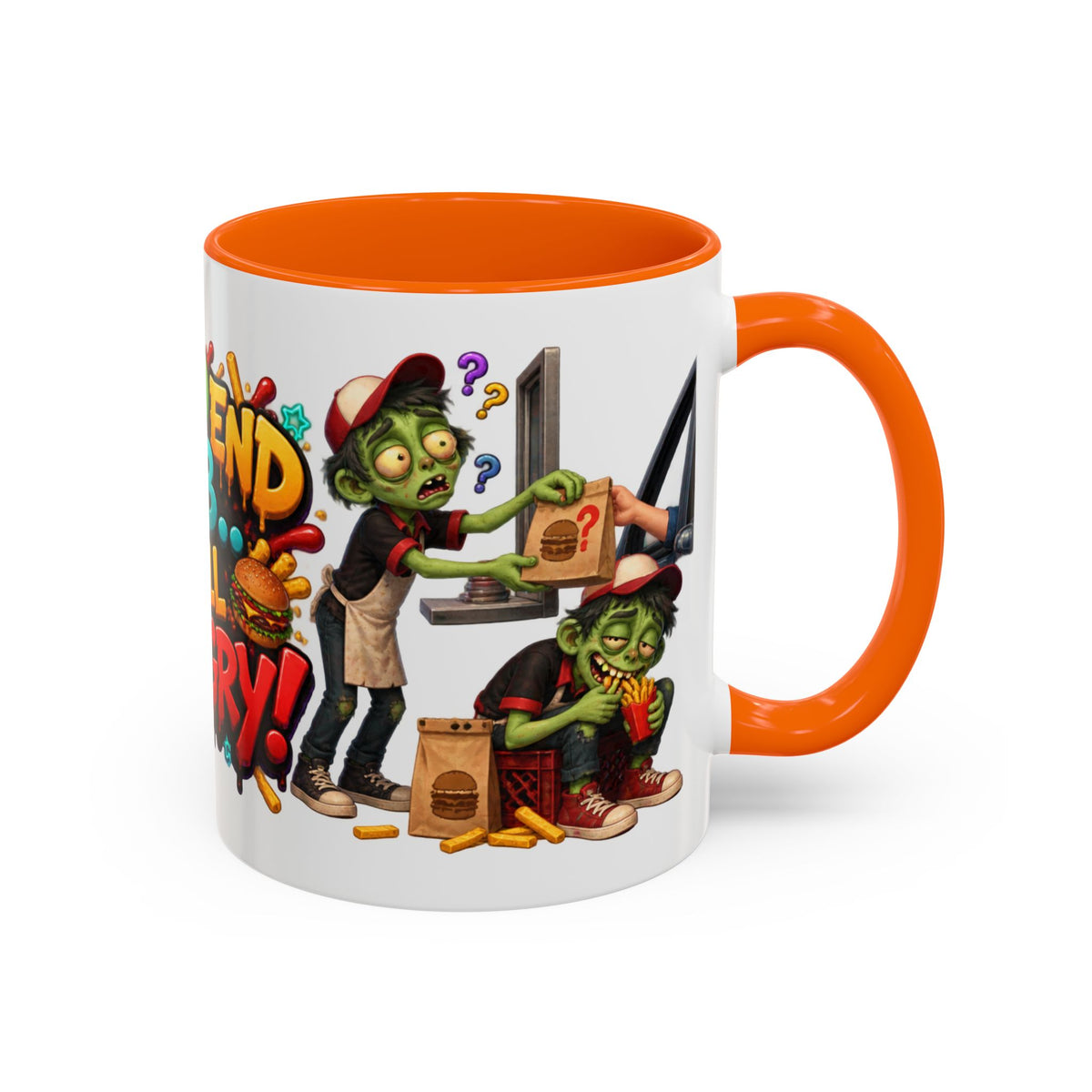 Dead End Job Still Hungry Funny Zombie Halloween White Mug