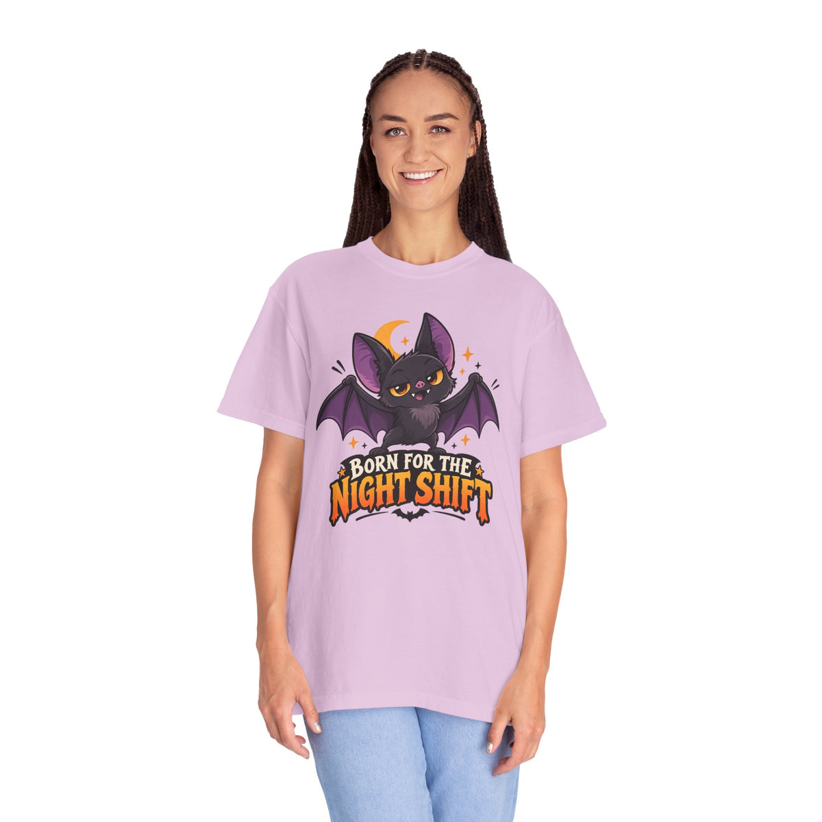 Born for the Night Shift – Cute Halloween Bat T-Shirt