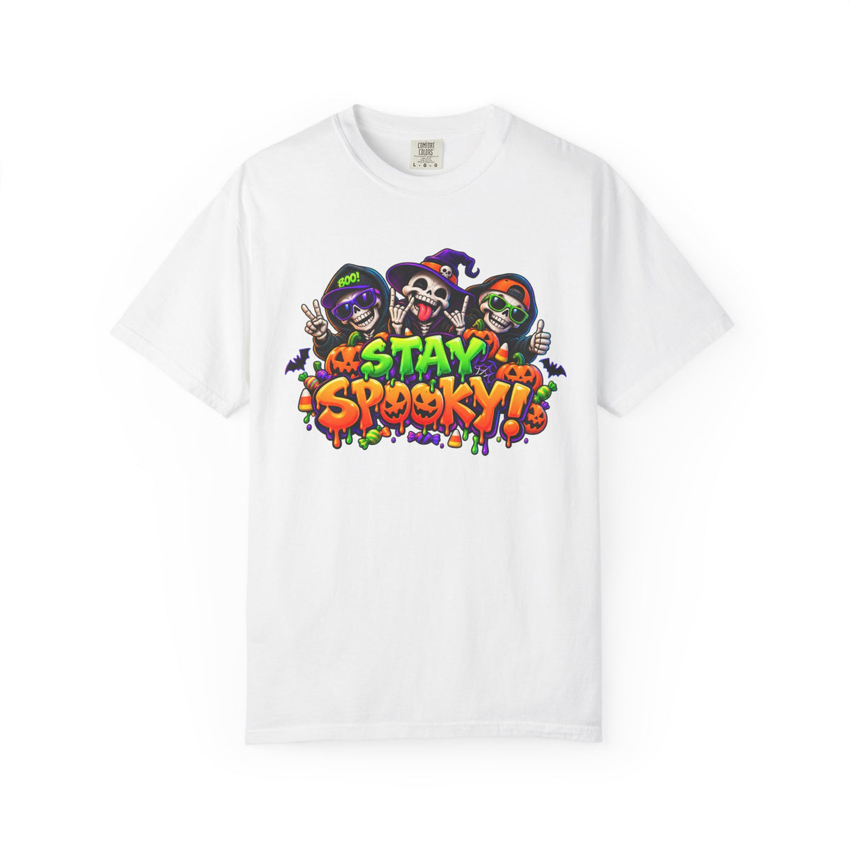 Stay Spooky Halloween T-Shirt – Funny Skeleton Crew Colorful Graphic Tee