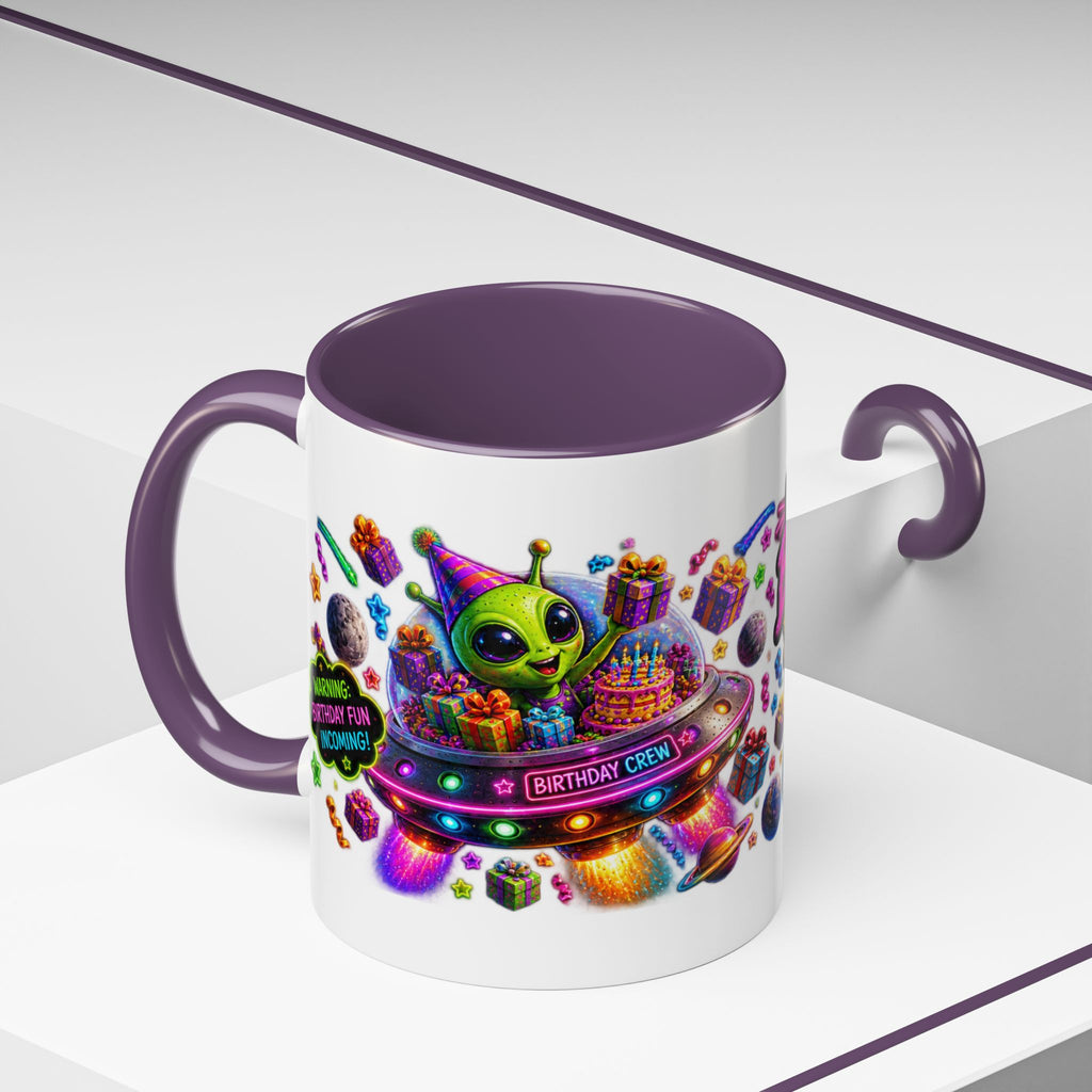 Birthday Galaxy Coffee Mug — "I Heard It's Your Birthday So I Brought The Party From Another Galaxy" Accent Mug