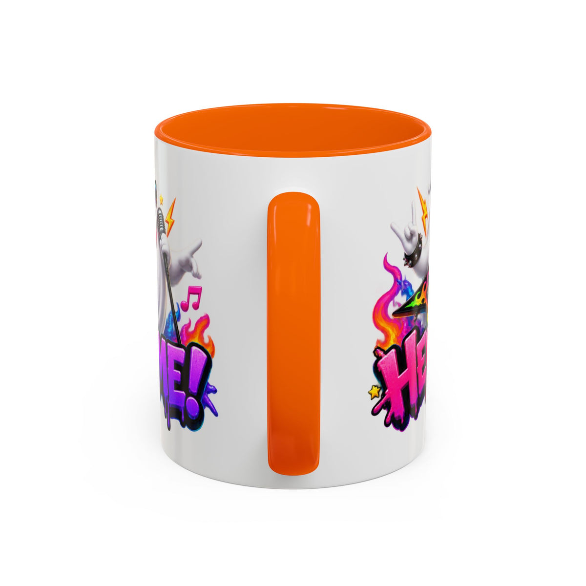Here for a Boo Time Halloween Ghost Rock Band White Mug