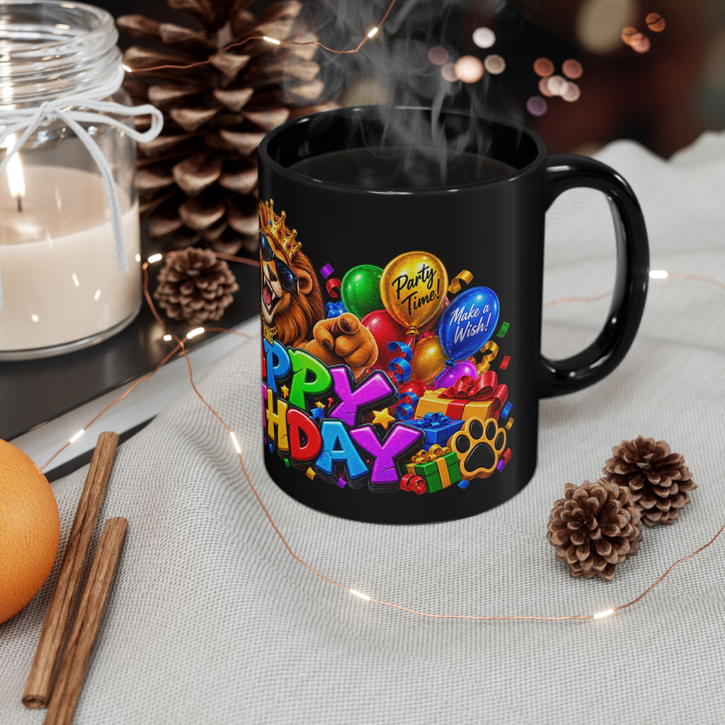 Lion Happy Birthday Mug – Bold 3D King of the Party Design