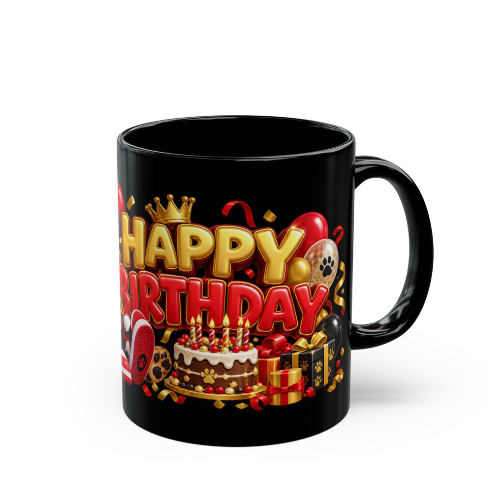Happy Birthday Jaguar Mug – Bold 3D Birthday Design – Black Coffee Mug