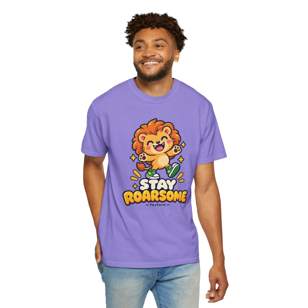 Stay Roarsome – Cute Happy Lion Graphic T-Shirt