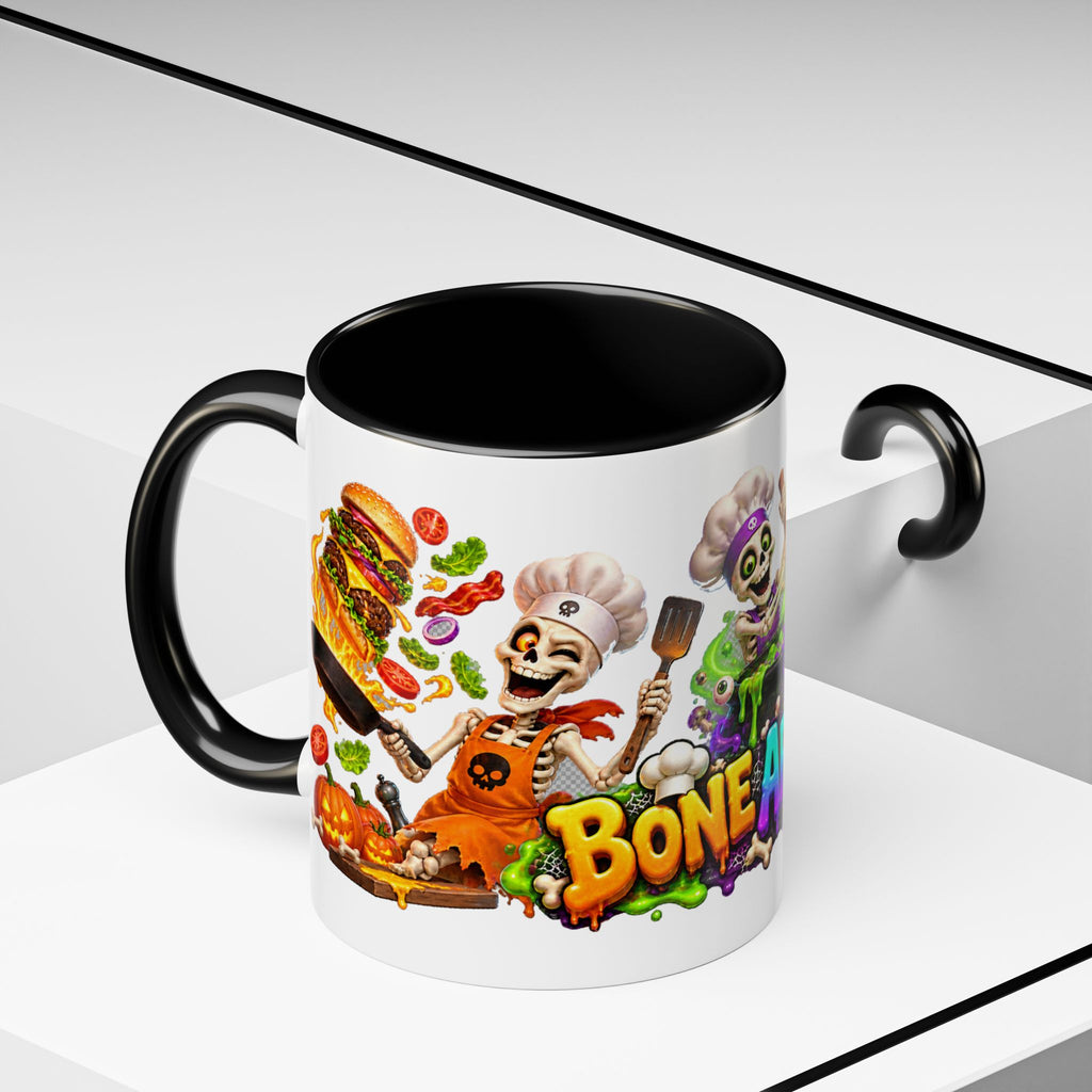 Bone Appetit Skeleton Chefs Halloween White Mug