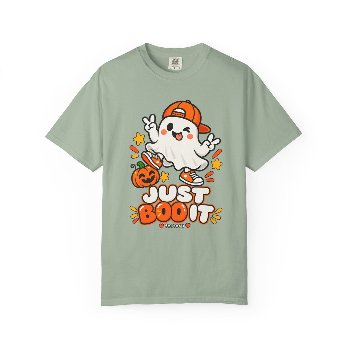 Just Boo It Halloween T-Shirt | Cute Skater Ghost Graphic Tee