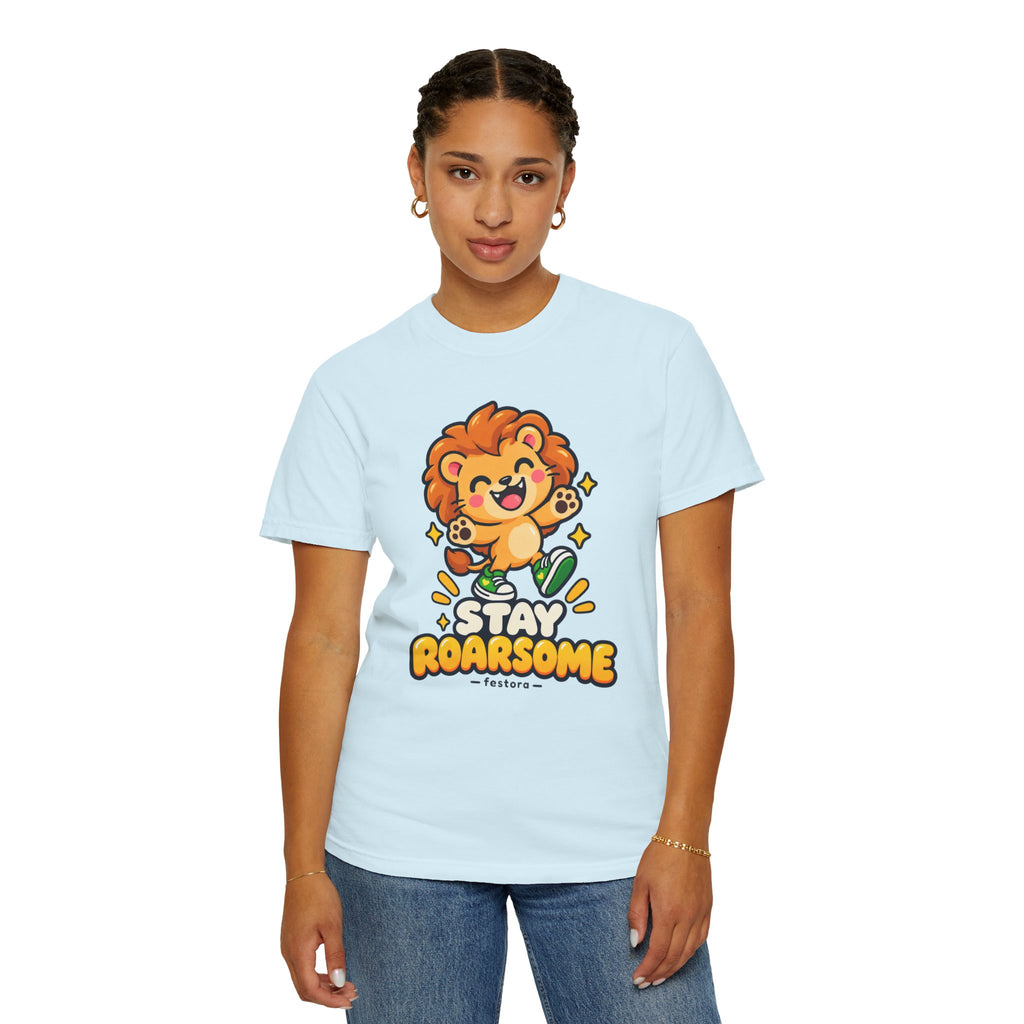 Stay Roarsome – Cute Happy Lion Graphic T-Shirt