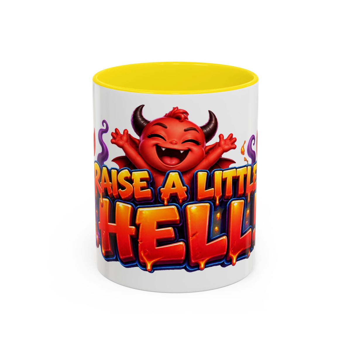 Raise a Little Hell Cute Devils Halloween White Mug