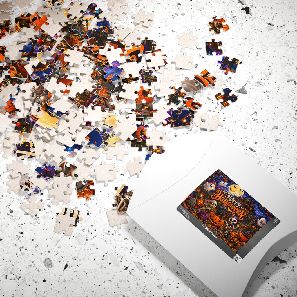 Title: Happy Halloween Puzzle – Spooky Haunted House Jigsaw Puzzle, 110 or 252 Pieces