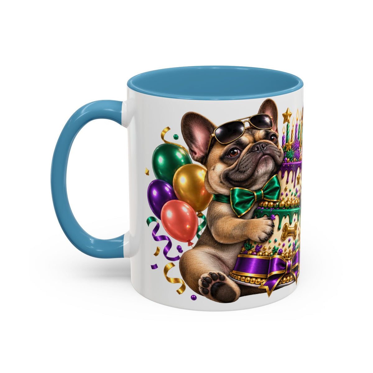 Built for Cake Born to Party French Bulldog White Mug