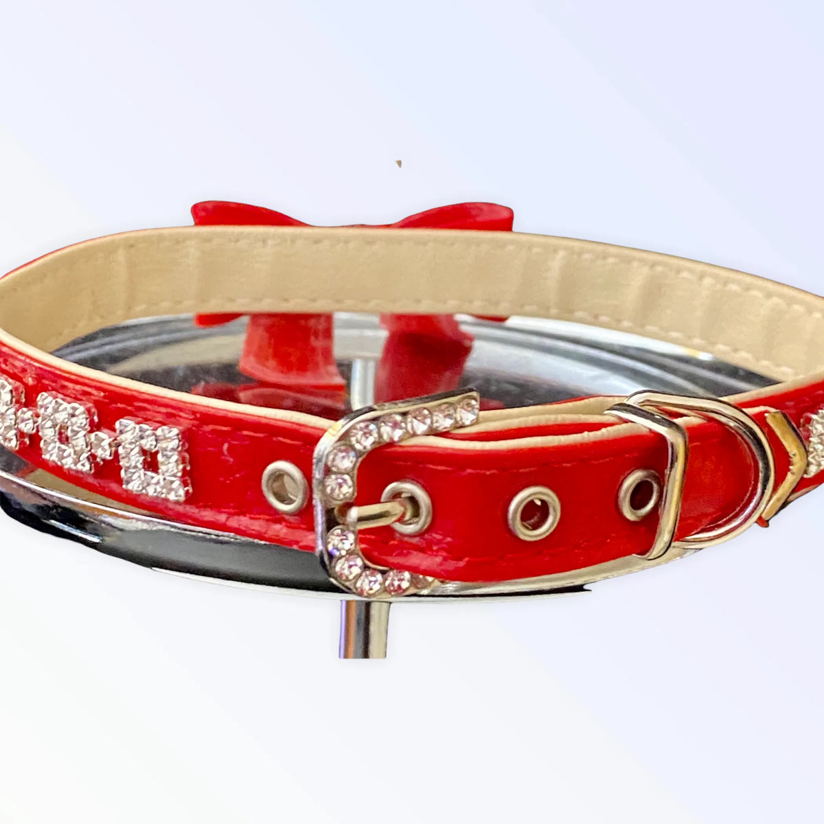 Holiday Bow Dog Collar – Sparkling Rhinestone Festive Style