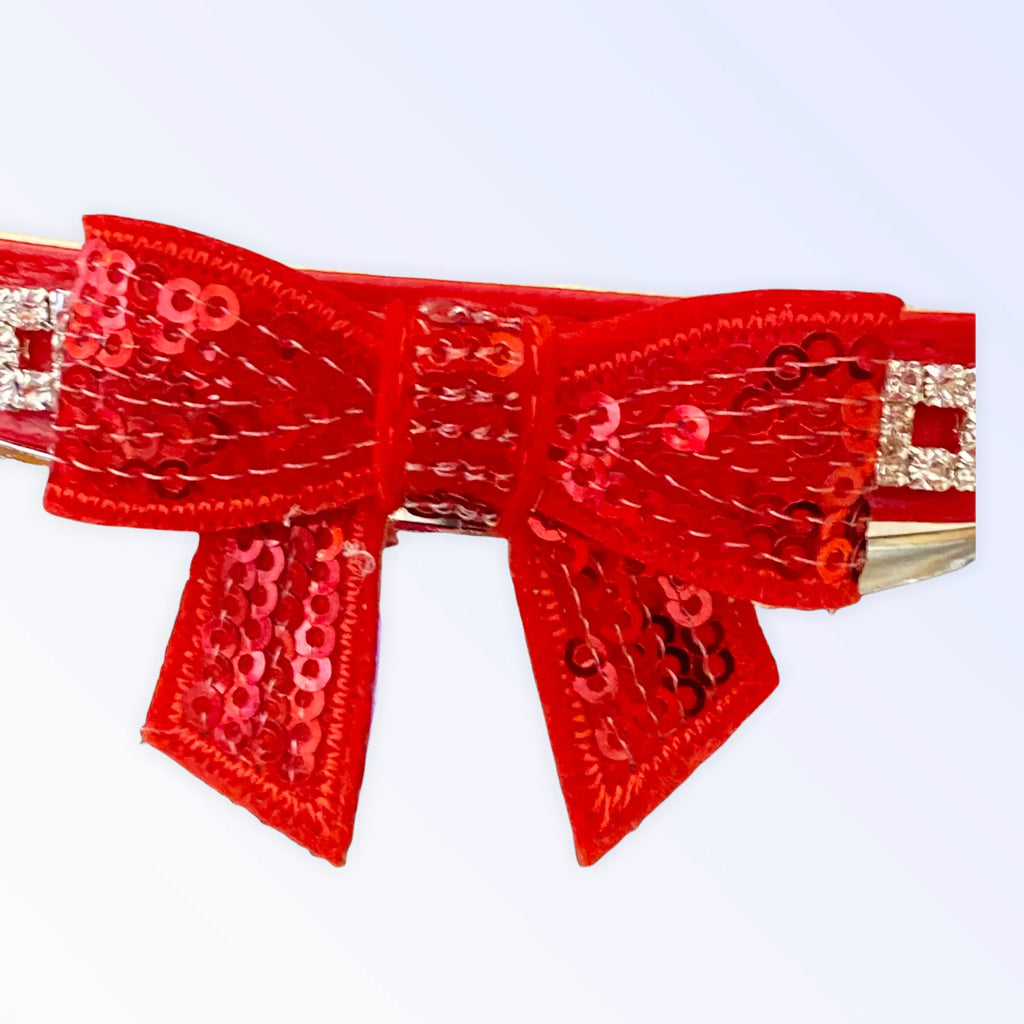 Holiday Bow Dog Collar – Sparkling Rhinestone Festive Style