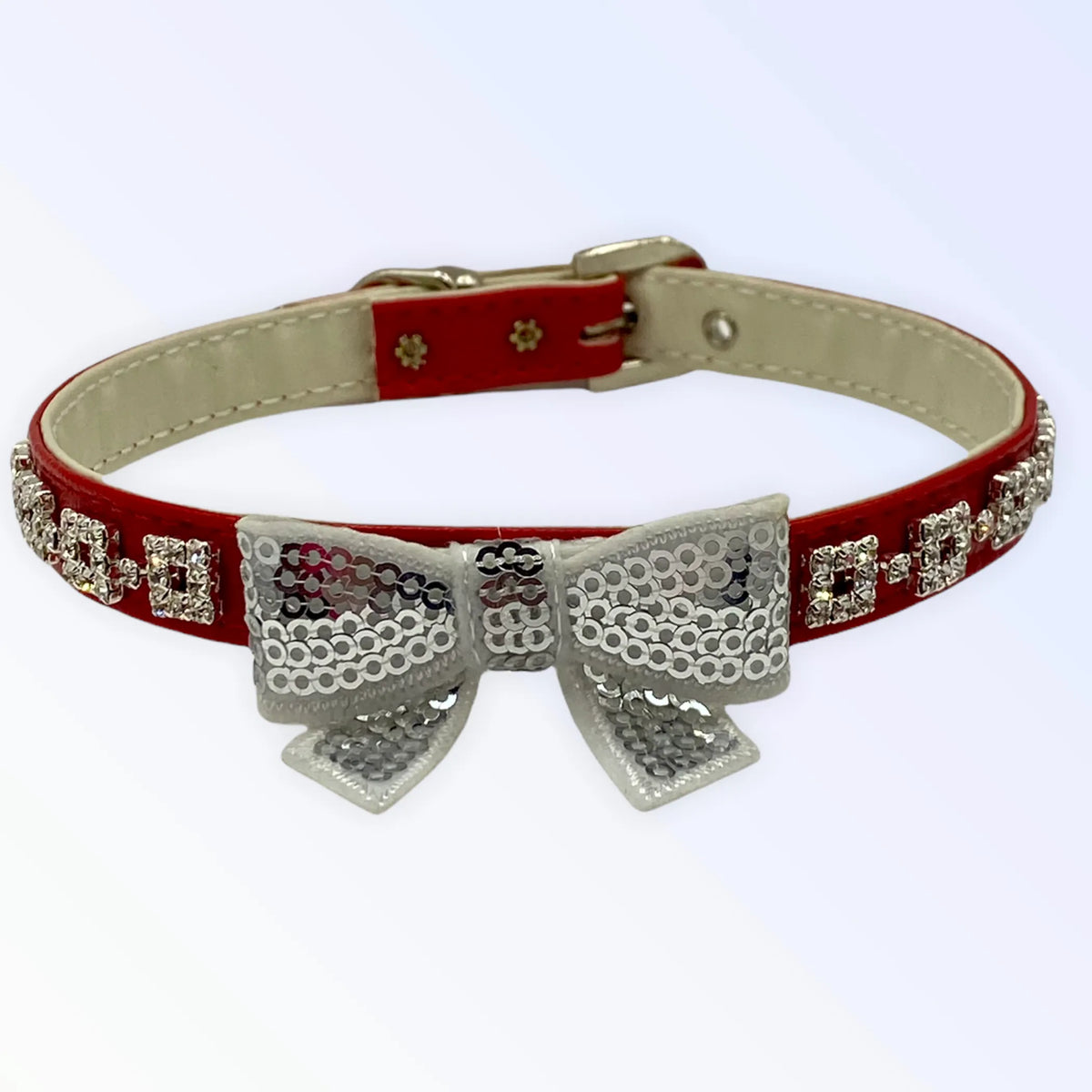 Holiday Bow Dog Collar – Sparkling Rhinestone Festive Style