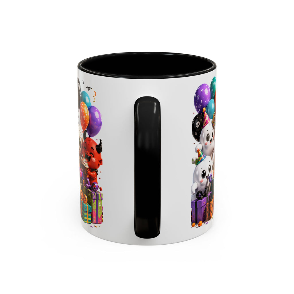 Happy Birthday Accent Coffee Mug — Colorful 3D Birthday Party Design (11/15oz)